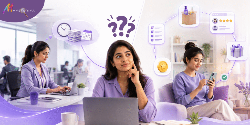 Woman comparing side income and passive income opportunities while using a laptop and smartphone.